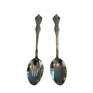 Heritage Mint LTD 2 pc Serving Flatware 18/10 Royal Alister Spoons
